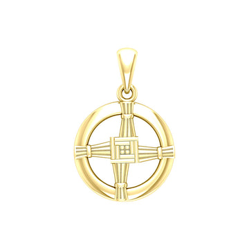 Saint Brigids Cross Solid Yellow Gold Pendant GPD5882